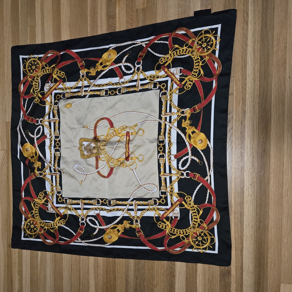 Elegant Black and Gold Nautical Scarf